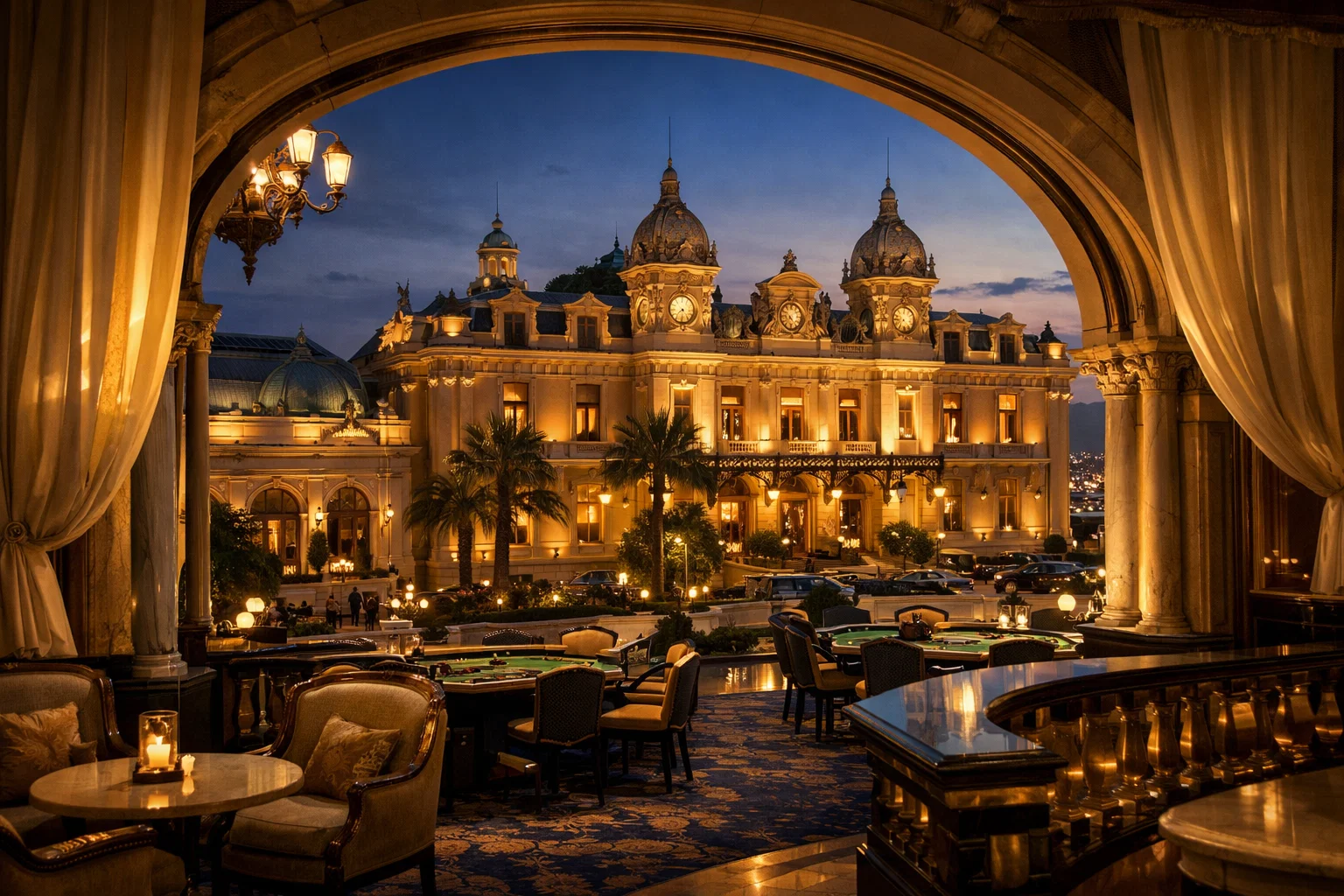 Vue elegante d'un casino terrestre en France